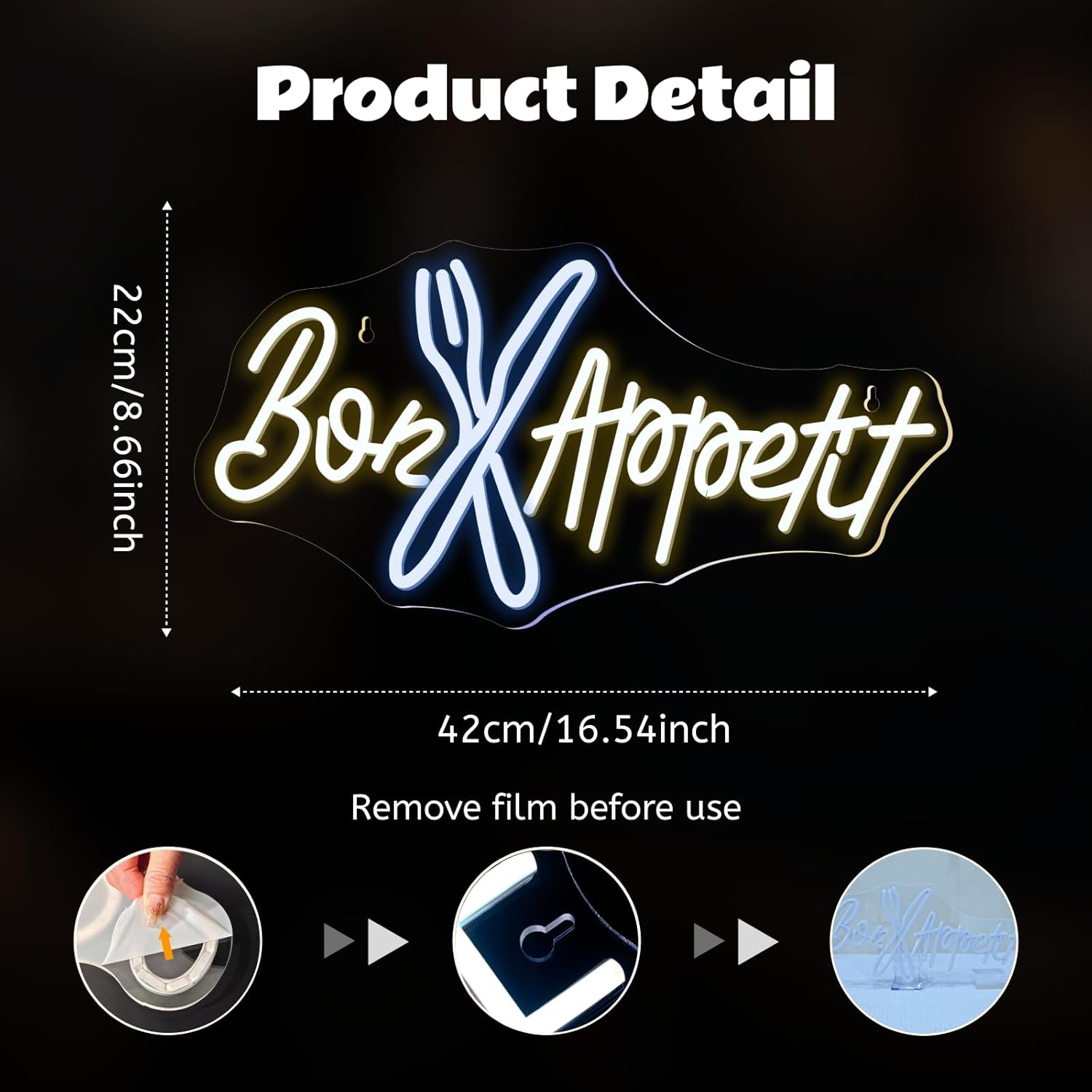 Bon Appétit Neon Sign Good App - Bedroom Lighting Decor Ideas のレビューと価格