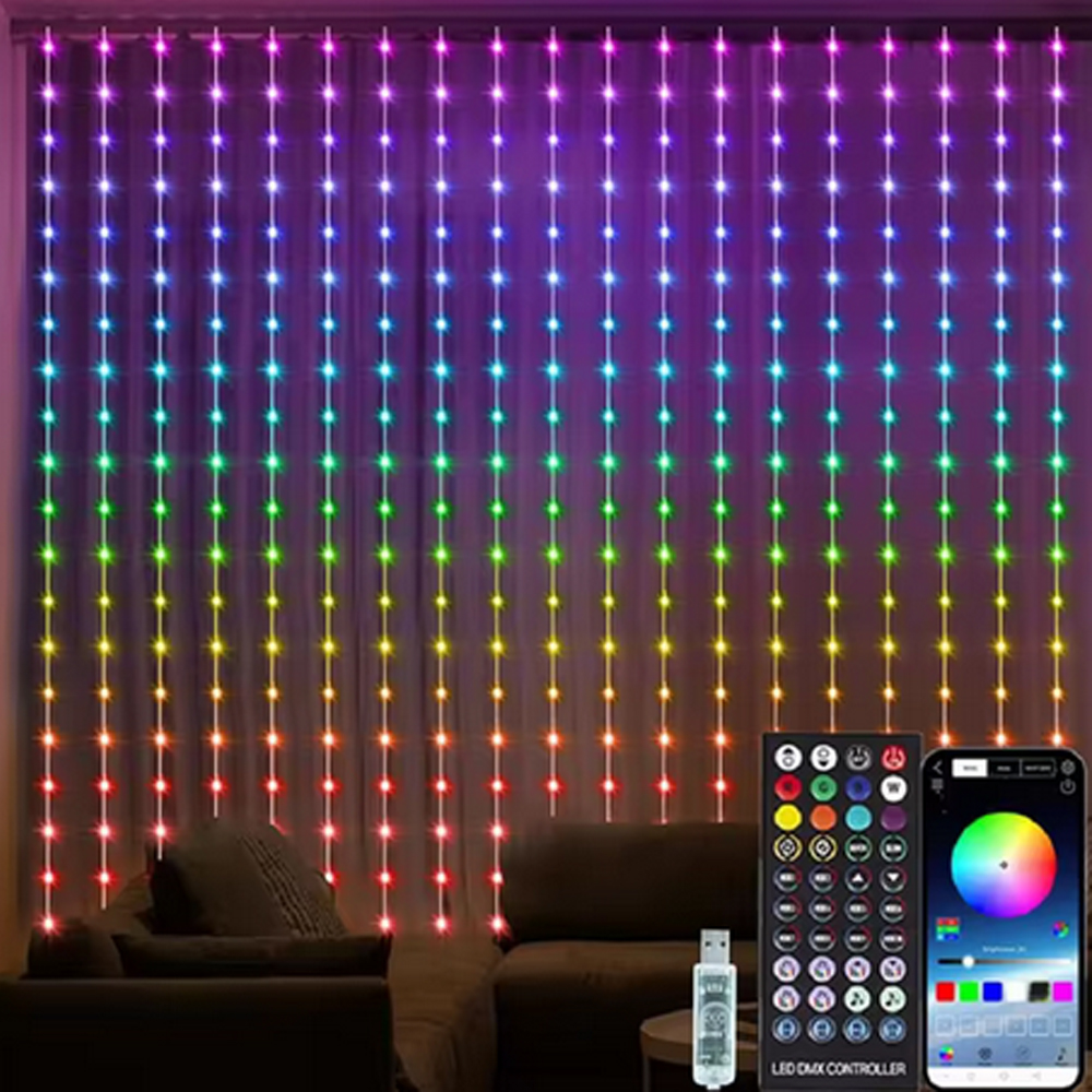 3M RGB Smart LED Curtain Light - Lighting Decoration In Bedroom のレビューと価格