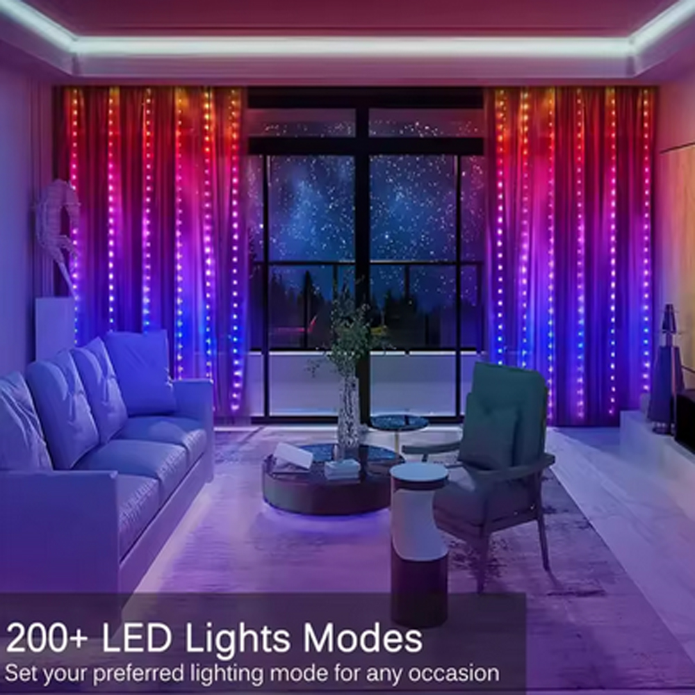 3M RGB Smart LED Curtain Light - Lighting Decoration In Bedroom のレビューと価格