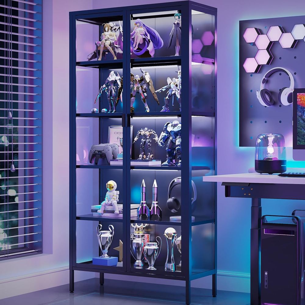 71 High Glass Curio Cabinet wi - Lighting & Home Decor Studio のレビューと価格