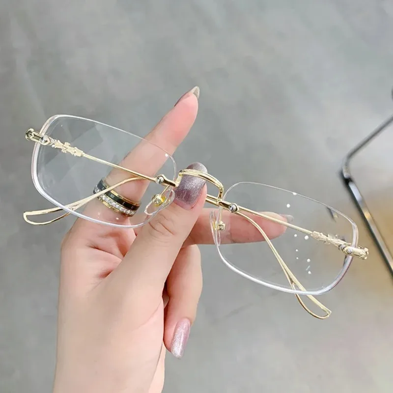 Square Rimless Eyeglasses Wome - Lighting Jockey のレビューと価格