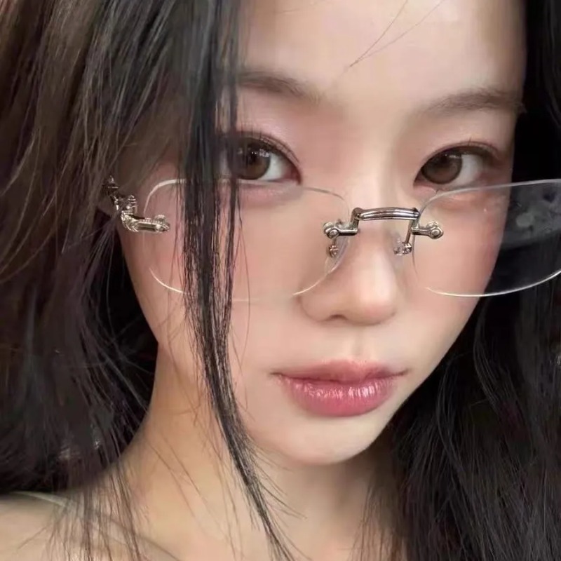Square Rimless Eyeglasses Wome - Lighting Jockey のレビューと価格