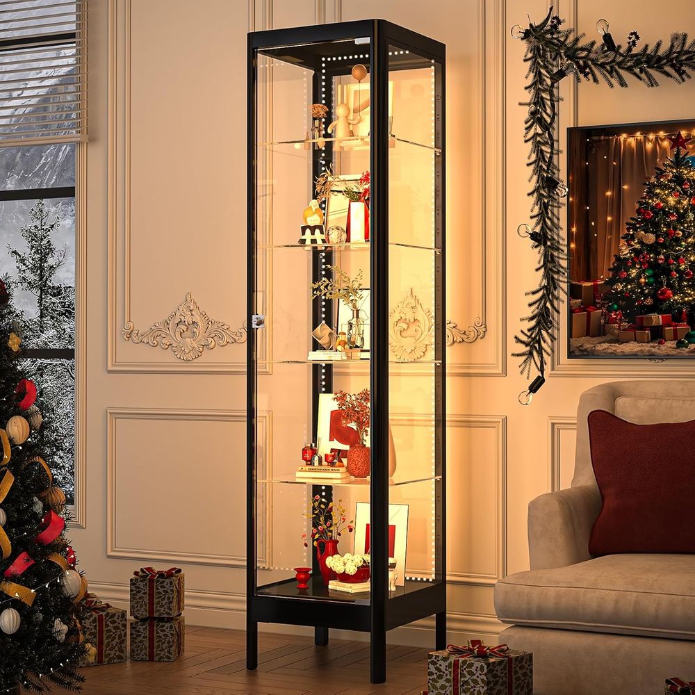 5-Tier Glass Display Cabinet w - Lighting & Home Decor Studio のレビューと価格